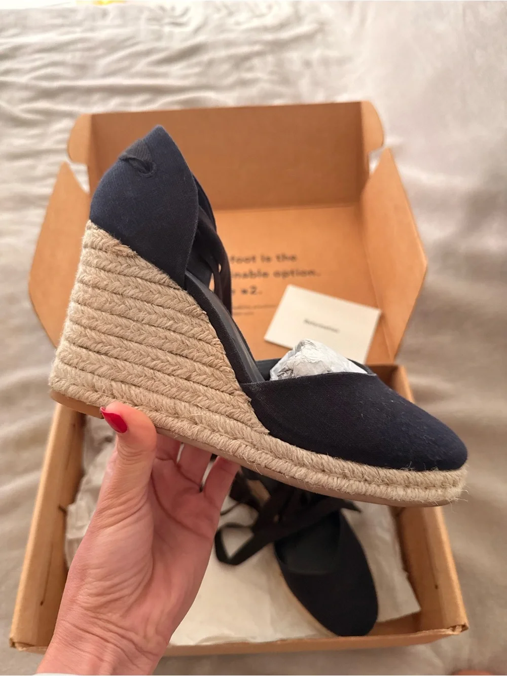 Reformation Black Espadrille Wedge Sandals